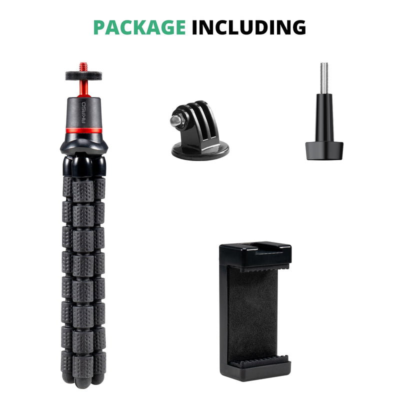 [AUSTRALIA] - AKASO Mini Flexible Tripod Stand Travel Octopus Tripod with 1/4'' Screw for Magic Arm, Compatible with AKASO Action Camera EK7000/Brave 4/Brave 7 LE/Brave 7/GoPro Hero12/11/10/ 9/Max/DJI Osmo Action 