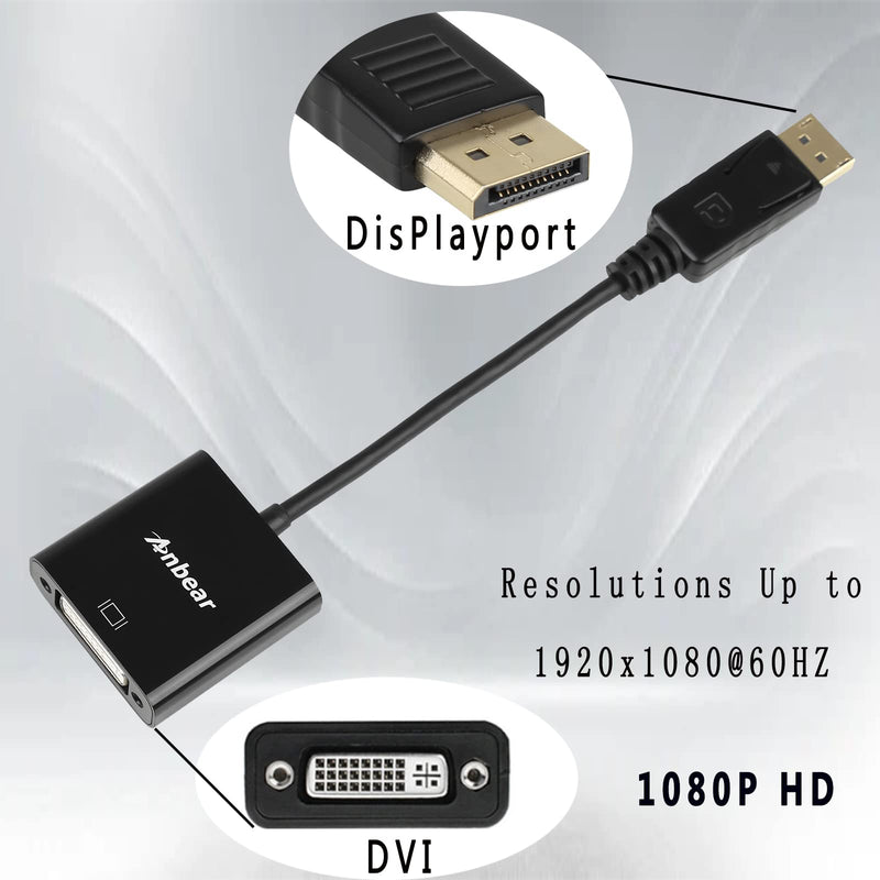 DisplayPort to DVI Adapter 10PACK, Display Port to DVI-D Adapter (Male to Female) Compatible with Computer,Desktop,Laptop,PC 10 Pack