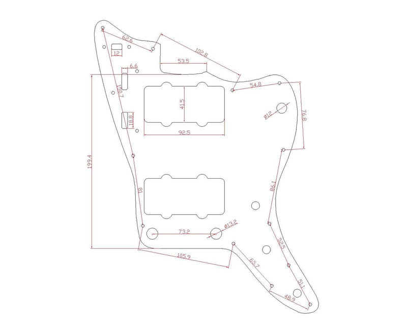[AUSTRALIA] - Dopro American Vintage Jazzmaster Guitar Pickguard Scratch Plate JM Pickguard with Screws for FD Vintage Jazzmaster Black 3 Ply (BWB) Black 3 Ply (BWB) 