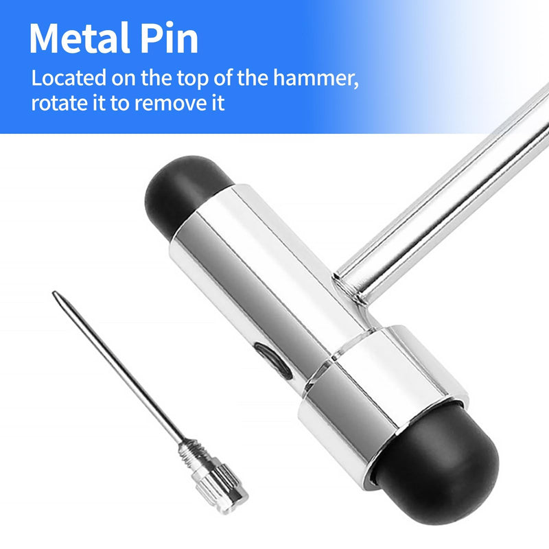 [AUSTRALIA] - Neurological Reflex Hammer with Built-in Brush and Needle, Reflex Hammer Medicine Made of Plastic with Double Head, Multifunctional Percussion Reflex Hammer, for Reflex Tests 