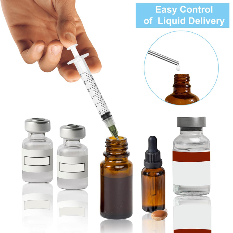 [AUSTRALIA] - Colostrum Syringe Set, 1 ml, 3 ml, 5 ml, 10 ml, Dosing Syringe with Blunt Needle and Cap, Reusable Syringe, Plastic Syringe for Animal Feeding, Industry, Laboratory, Pack of 15 
