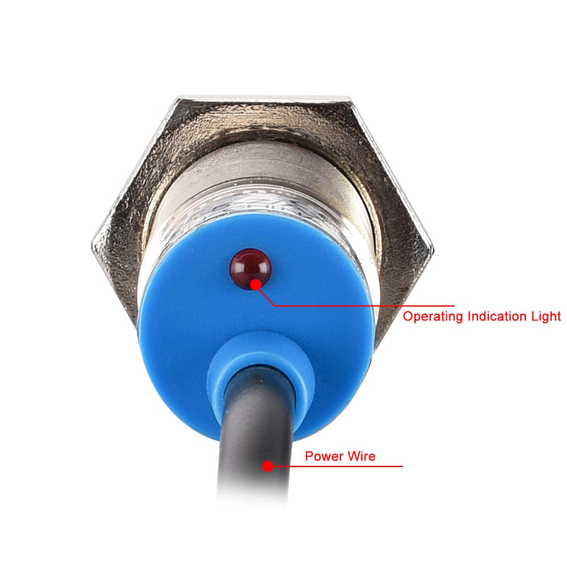 M12 Proximity Sensor, Inductive, Non-Shield Type, LJ12A3-4-Z/BY, 4mm, 10-30VDC, 200mA, PNP NO, 3 Wire, Motion Detector Device