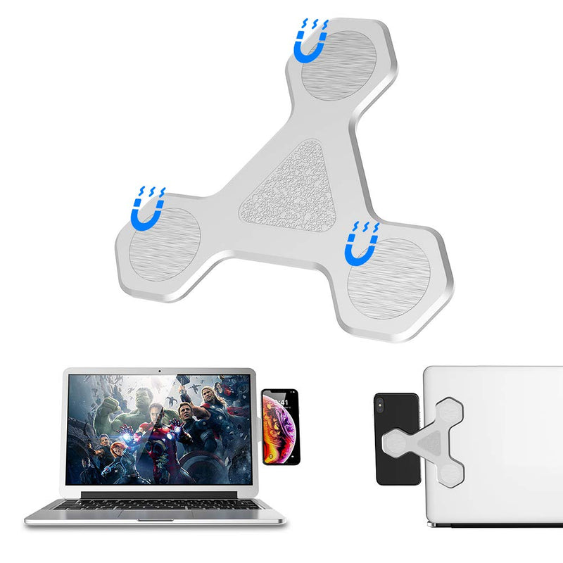 xcivi Monitor Side Mount Magnetic Bracket Laptop Duo Screen Mount - Mount Your Smartphone to Your Laptop (Sliver) Sliver