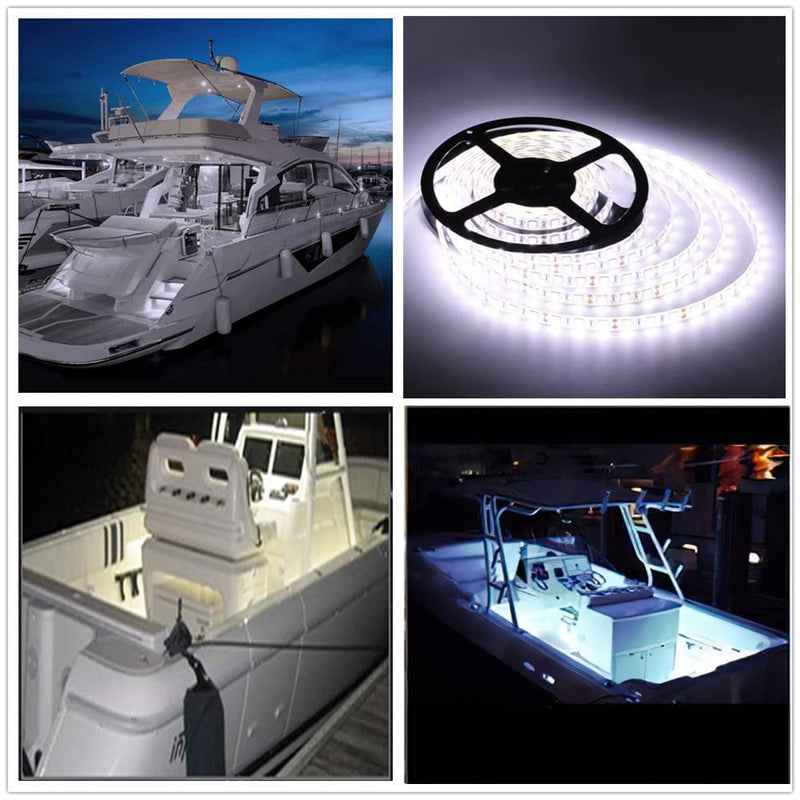 [AUSTRALIA] - LED Boat Strip Lights, 32.8FT Marine Pontoon Led Lights, Waterproof Boats Interior Light, Under Gunnel Light, Boats Deck Lighting, Night Fishing Lighting for Pontoon Bass Fishing Yacht Kayak (White) White 