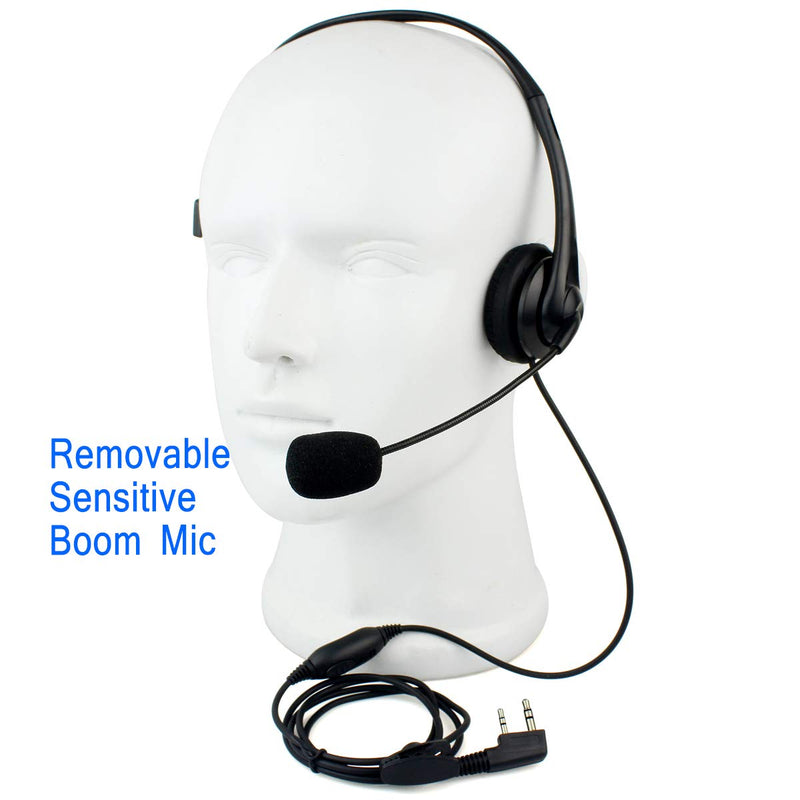 [AUSTRALIA] - Retevis Overhead Walkie Talkie Headset with Boom Mic, 2 Pin, for RT22 RT68 RT21 H-777 RT86 RT19 RB26 RB45, Compatible with Kenwood Arcshell Walkie-Talkie, Two Way Radio Headset(5 Pack) 