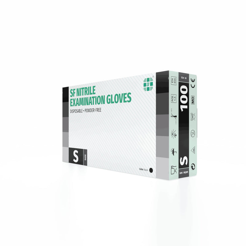 [AUSTRALIA] - Nitrile Gloves, Box of 100 (S, Black) Disposable Gloves, Examination Gloves, Powder-Free, Non-Sterile, Latex-Free, Black, X Small 