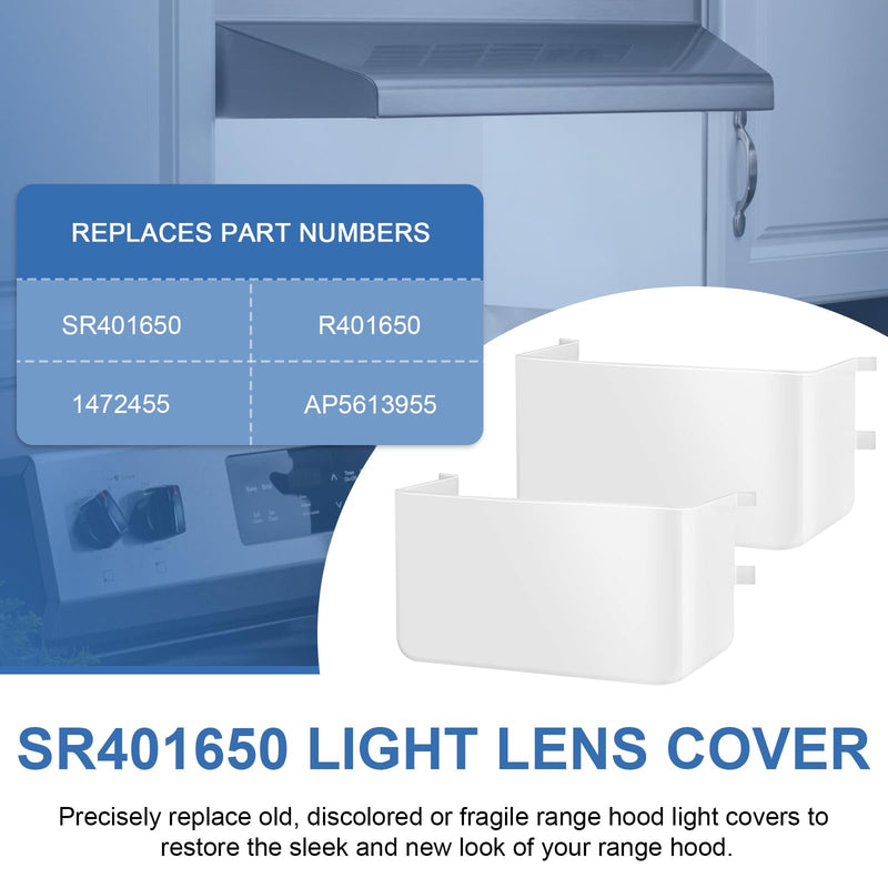 [AUSTRALIA] - SR401650 Range Hood Light Lens Cover Replacement for Broan Nutone Model NS6530, NS6530WW, QL1, QL100 and QL130WW, Kitchen Range Hood Parts and Accessories, Pack of 2 