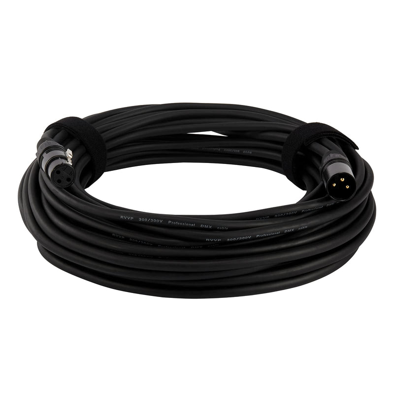MFL. 50 ft Flexible DMX Cable 22AWG 3 Pin Signal (XLR Compatible) Male to Female Wire for Stage Lighting DJ Lights, 110 Ohms Impedance, Black, Pack of 1