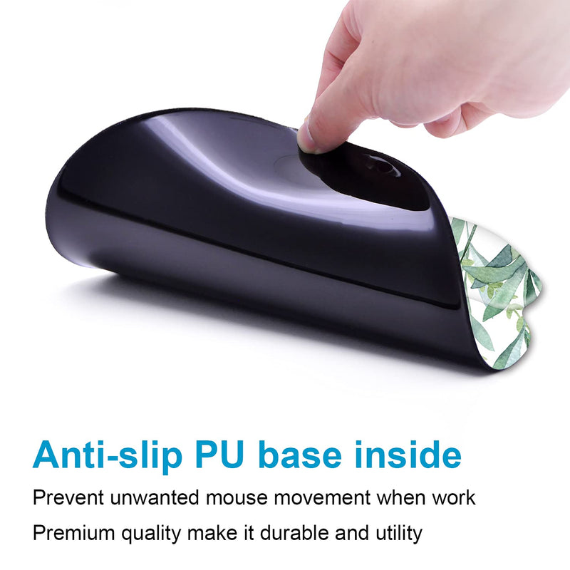 Ergonomic Mouse Pad with Wrist Support Gel [30% Larger], iDonzon Cute Soft Wrist Rest Pad with Non-Slip Rubber Base, Easy Typing & Pain Relief - Green Plants