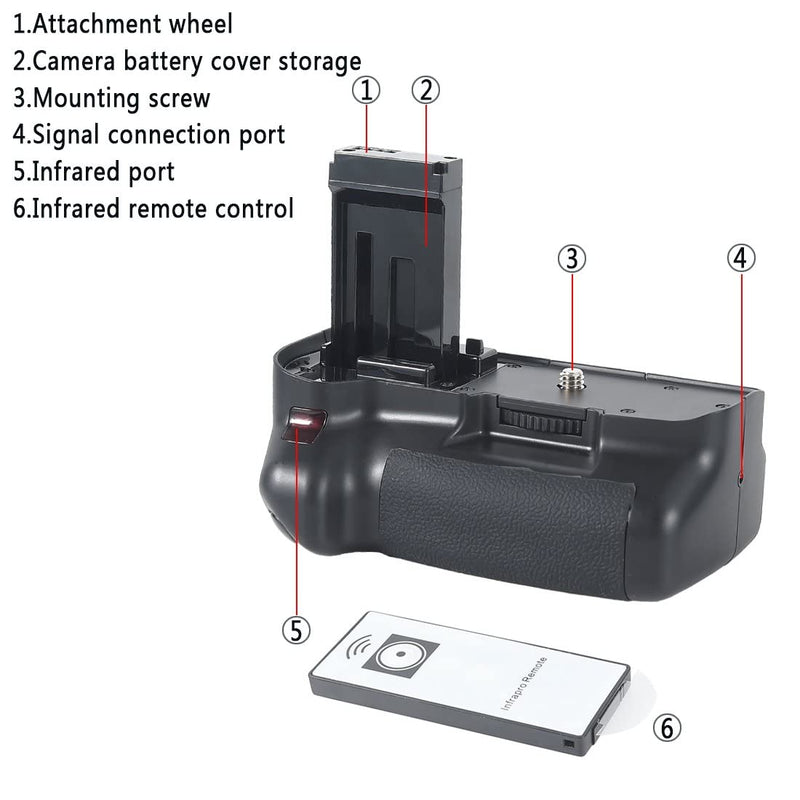 [AUSTRALIA] - DSTE Replacement for Pro IR Remote 100D Vertical Battery Grip Compatible Canon EOS 100D Rebel SL1 SLR Digital Camera as LP-E12 