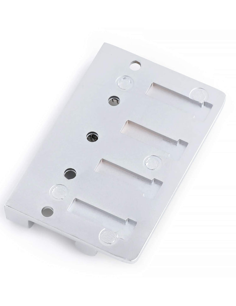 Metallor 4 String Bass Bridge Tailpiece Fixed Saddles for Electric Bass Guitar Jazz Bass or Precision Bass Chrome.