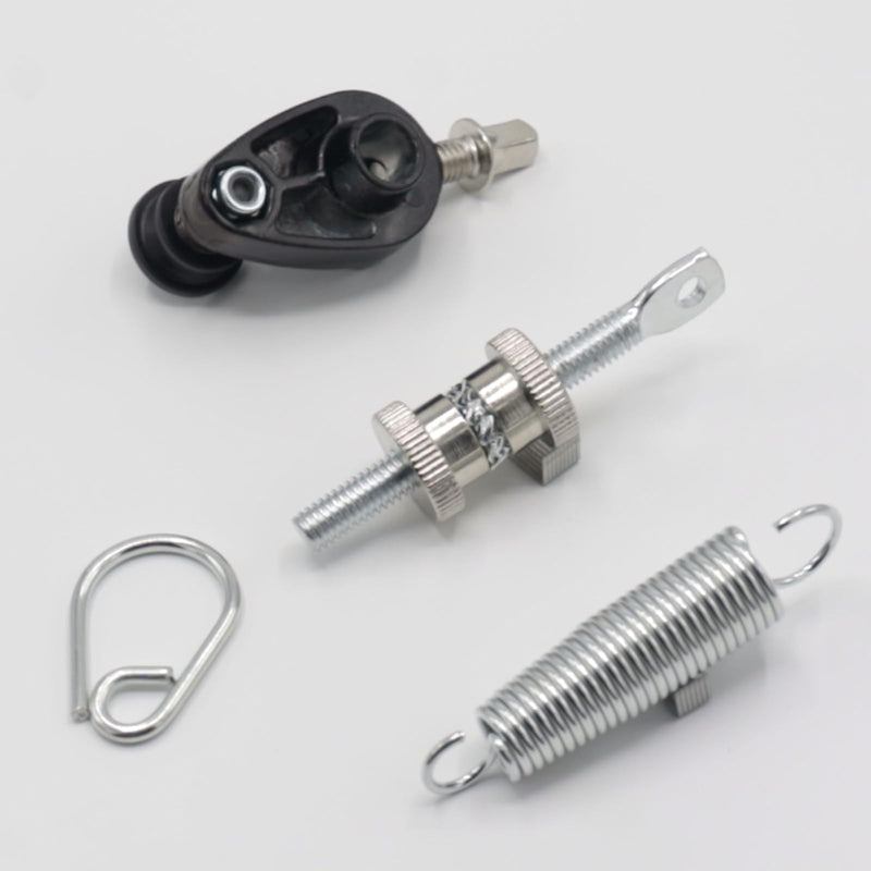 1 Set Bass Drum Foot Pedal Tension Spring Cam Assembly, with Spring Cam Pulley and Hook Tensioner, Replacement Parts for Percussion Instruments silver