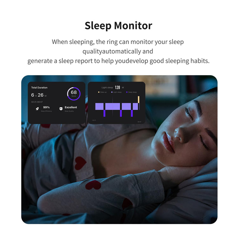 Smart Ring for Women & Men - Sleep Tracker with SPO₂/HRV Monitoring, 5ATM Waterproof, No Subscription Fee, 7-Day Battery iOS Android (13 Sizes, Rose Gold) 13