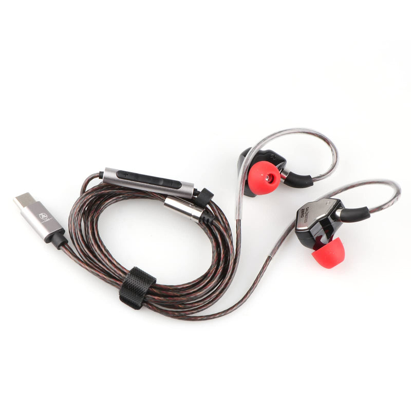 Linsoul 7Hz Salnotes Zero in-Ear Earphone(Black, with Mic, Type C) + Tripowin Zonie Cable(2pin-0.78mm, 3.5mm, Grey)