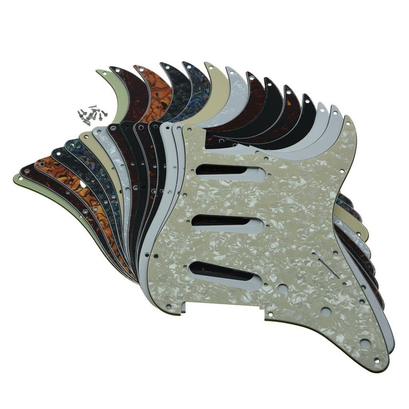[AUSTRALIA] - Dopro 11 Hole Vintage 62 Strat ST SSS Single Coil Pickups Guitar Pickguard Scratch Plate with Screws for American FD 62 Stratocaster Aged White 3 Ply 