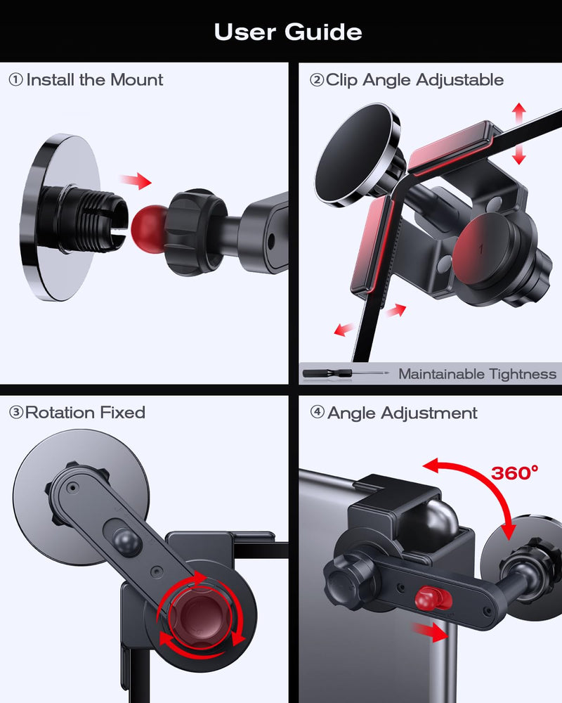 360° Adjustable Magnetic Phone Holder for Toyota Corolla/Corolla Cross 2019-2026 8/10.5 Inch, Screen-Friendly for Magnetic Car Dash Phone Holder