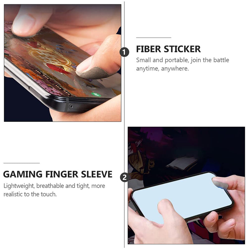 Healifty 20 Pieces Gaming Finger Sleeves Anti- Sweat Disposable Seamless Touchscreen Finger Covers Stickers Carbon Fiber Controllers Finger Thumb for Mobile Phone Game