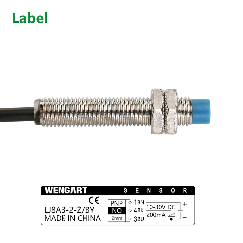 Inductive Proximity Sensor Switch LJ8A3-2-Z,M8,DC10-30V,NO, PNP 300mA,2mm Detecting Distance,3 Wire NO