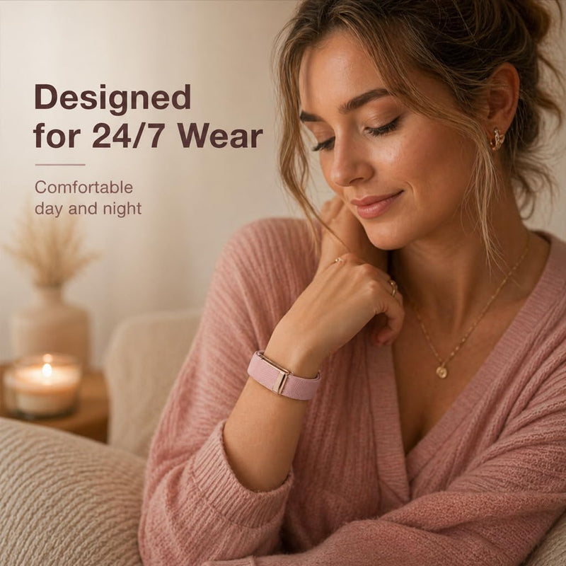 2-Pack Superknit Bands Compatible with WHOOP 5.0, Comfortable and Durable Replacement Wristband for One Peak & MG with Rose Golden/Golden Accessories (Includes 1pcs One Peak + 1pcs MG) Pink