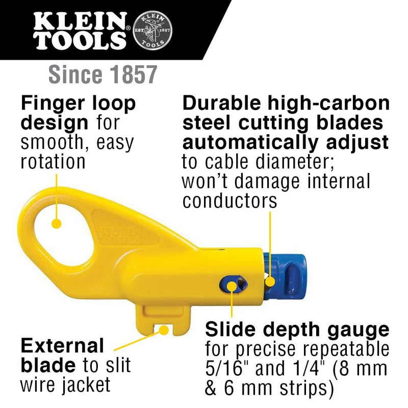 Klein Tools VDV826-703 Pass-Thru Modular Data Plug, RJ45 CAT6, Gold Plated, Pass Through Connectors 50-Pack & VDV110-261 Twisted Pair Radial Stripper