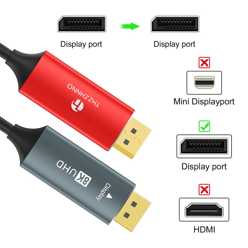 4K 8K DisplayPort Optic Fiber Cable 50FT, DP to DP 1.4 Cable 8K@30Hz 4K@120Hz/144Hz, 2K@165Hz/240Hz, 1080P@240Hz, 32.4 Gbps Support HDR, G-Sync FreeSync for Laptop PC TV Gaming Monitor
