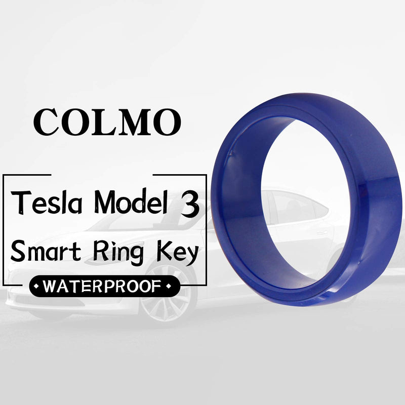 COLMO Model 3 Smart Ring Accessory for Tesla Model 3 Key Card Key Fob Replacement Ceramic RFID Smart Ring US 6Support Customization Fast Priority Delivery Worldwide (7mm US 6 Blue)
