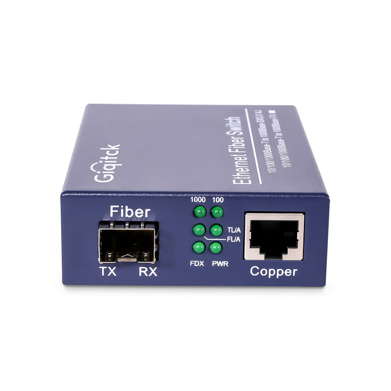 10/100/1000Mbps Media Converter with 1x 1000Base-LX SFP Module | Networks Ethernet to Fiber Media Converter with 1X SFP (1.25Gb/s, Single-mode, Dual LC, 1310nm, 20km) 1G, SMF, LC x1pc