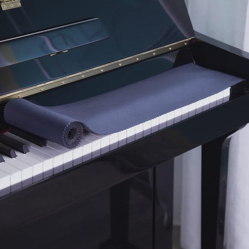 Piano Keyboard Anti-Dust Cover High Technology Fabric Key Cover Cloth Fit For Upright Piano, Electric Piano & Grand piano (Dark blue) (Dark blue) Dark blue