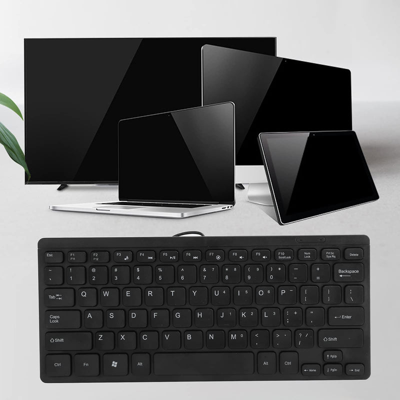 K1000 Wired USB Mini Keyboard, Waterproof Portable Keyboard Wired, Save Space, Plug and Play Compact Small Keyboard for Win PC