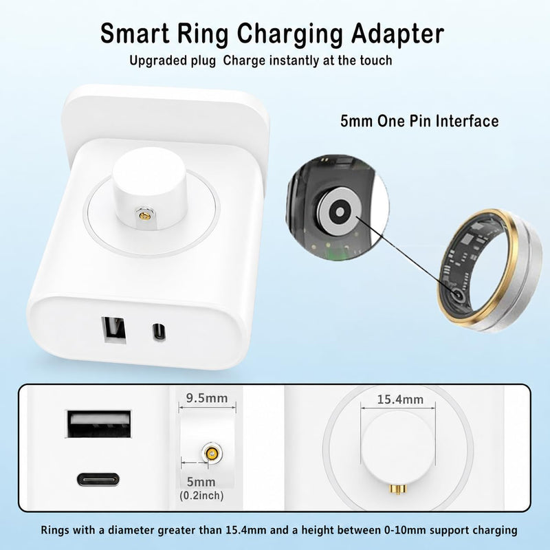 Smart Tasbih Zikr Ring with Fast Charging Adapter, Digital Prayer Counter Ring & 20W PD Dual Port Fast Charging
