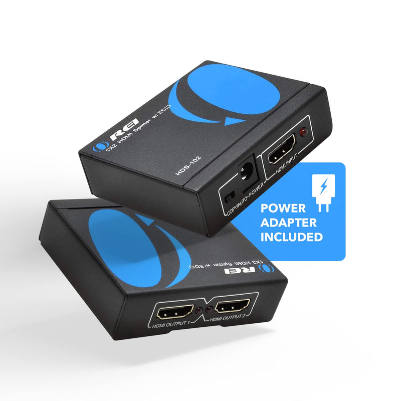 OREI 4K 1 in 2 Out HDMI Splitter Duplicate/Mirror Only UltraHD 4K @ 30 Hz 1x2 WILL NOT BYPASS HDCP HDMI Supports 3D Full HD 1080P for Xbox, PS4 PS3 Fire Stick Blu Ray Apple TV HDTV - Adapter Included 1x2 HDMI Splitter