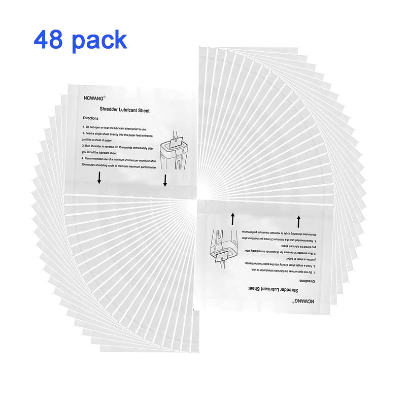 Paper Shredder Lubricant Sheets Shredder Oil Sheet for Blades (48PACK)