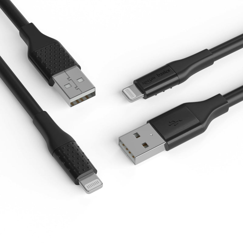 Amazon Basics - USB-A to Lightning ABS Charger Cable (10 feet), MFi Certified for Apple iPhone 14 13 12 11 X Xs Pro, Pro Max, Plus, iPad, 10,000 Bend Lifespan, Black 10 feet