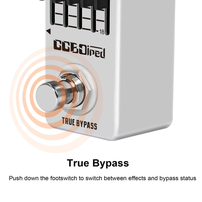 EQ Pedal, 5 Band Electric Guitar Equalizer (100Hz 250Hz 630Hz 1.6kHz 4kHz) Provides ±18dB for Each Band, Equalizer Pedal EQ Seeker for Eletric Guitar