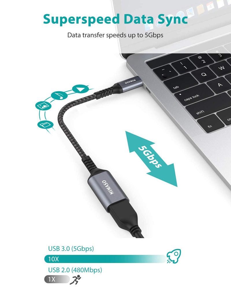 USB C to USB 3.0 Adapter [2 pack],NIMASO USB-C to USB Adapter,USB Type-C to USB,Thunderbolt 3 to USB Adapter OTG Cable for Macbook Pro/Air 2020/2018,iPad Pro 2020,Galaxy S20 S20+,Google Pixel and More GREY