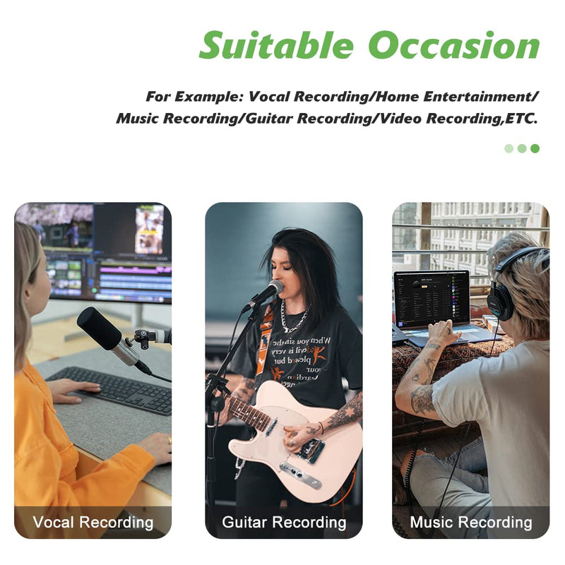 BOMGE USB Audio Interface(32bit/192 kHz) with XLR,phantom power,Direct Monitoring,Loopback for PC Recording,Streaming,Guitarist,Vocalist and Podcasting