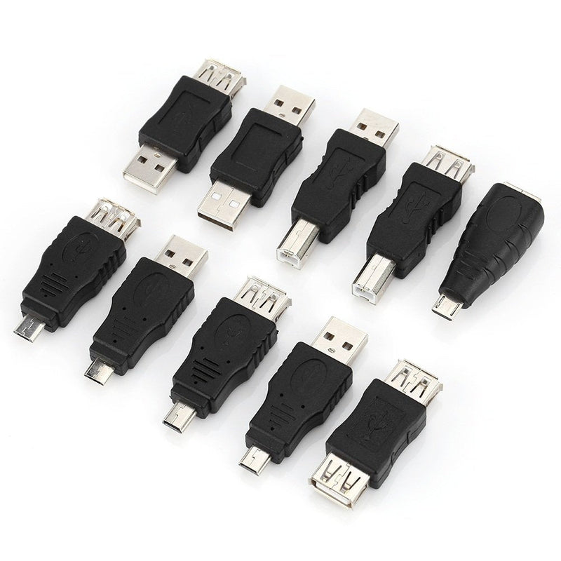 40 Pcs USB Adapter Kit, Mini Changers Adapter Converter Connectors USB Male to Female Micro USB