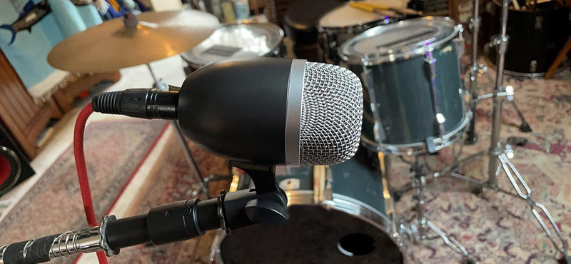 Bass Drum Microphone with Dynamic Pick Up Pattern, Tom Microphone Swivel Adjustable Kick Drum Mic with Durable Steel Mesh Grille Dynamic Instrument Mic
