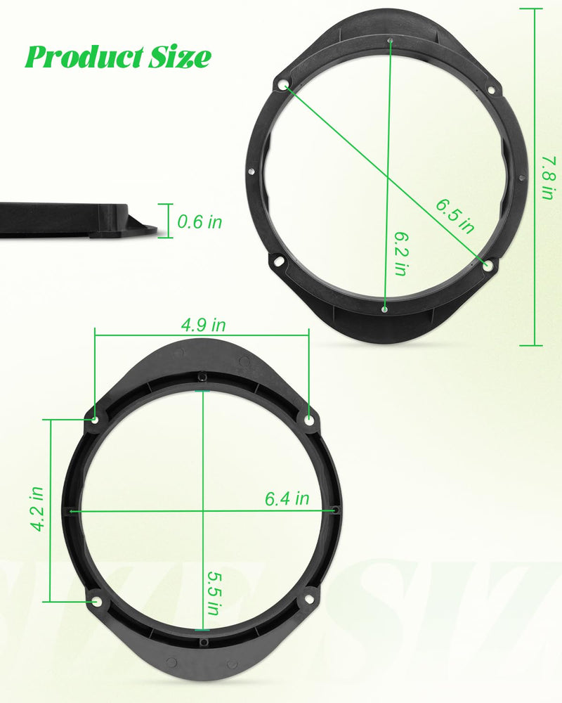 [AUSTRALIA] - Door Speaker Adapter Spacer 5x7 or 6x8 to 6.5 inch Fit for Mazda 2 3 6 CX-7 BT-50 Tribute CX-9 W/O CX-50/CX50 Front Rear Door Speaker Spacers Bracket 