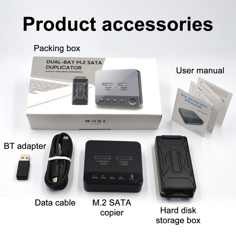 VR robot m.2 SATA Docking Station, M.2 Duplicator Clone Docking Station Converter with mSATA SSD Storage Box,Support Offline Clone duplicator and one- Key Disk Copy Function | m.2 SATA Docking Station Support Offline Clone duplicator, one- Key Disk Cop...