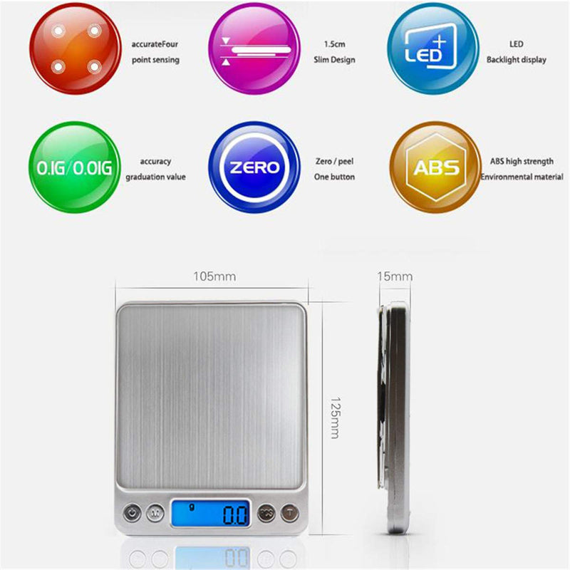 LCD Portable Mini Electronic Digital Scales 3000g/0.1g Pocket Case Postal Kitchen Jewelry Weight Balance Scale