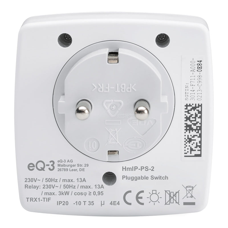 Homematic IP Smart Home Switch Socket, Digital Adapter Plug Controls Lights or Electrical Devices via the App, Alexa & Google Assistant, Energy Saving, 157338A0 Switch only