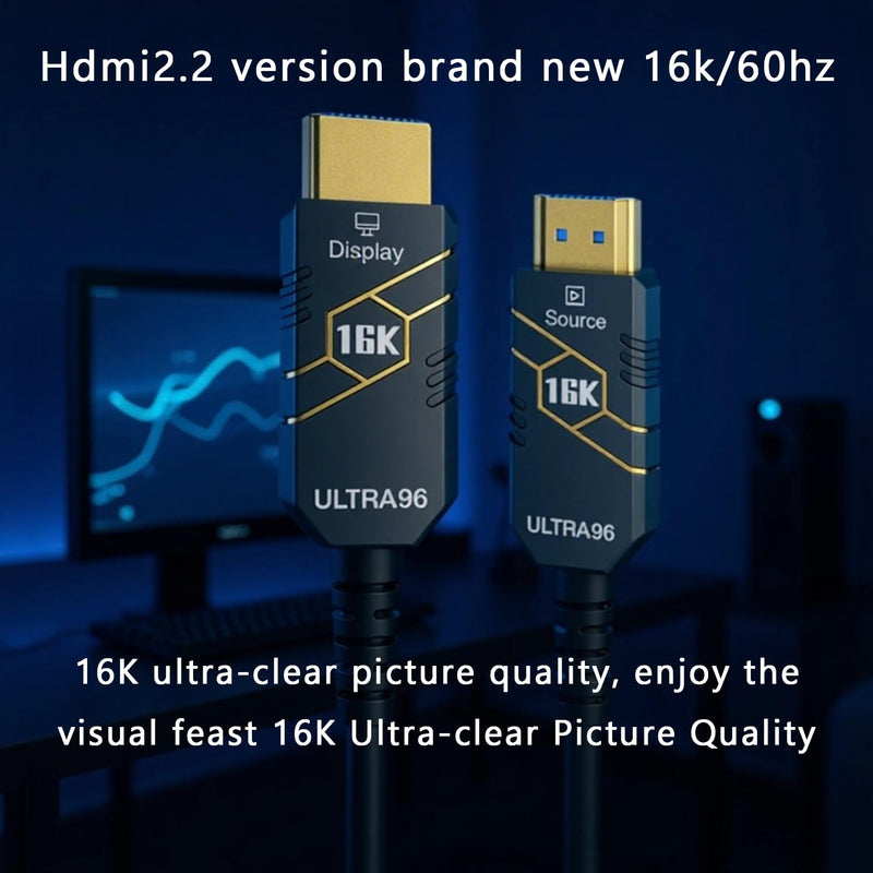 3m / 10ft 16K HDMI2.2 Fiber Optic Cable, 96Gbps Ultra High Speed, 4K240Hz 4K144Hz 8K120Hz 16K60Hz, HDCP 2.2&2.3, Dynamic HDR, eARC,DTS, Long Slim and Flexible for Projector/TV/PS5 | 96Gbps Ultra High Speed, 4K240Hz 4K144Hz 8K120Hz 16K60Hz, HDCP 2.2&2.3...