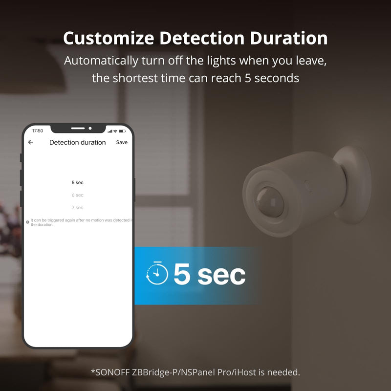 [AUSTRALIA] - SONOFF SNZB-03P Zigbee Motion Sensor, 3-Year Battery Life, for Alert System and Automations Wireless Motion Detector, SONOFF Zigbee Bridge Required, Batteries Included(2 Pack) 