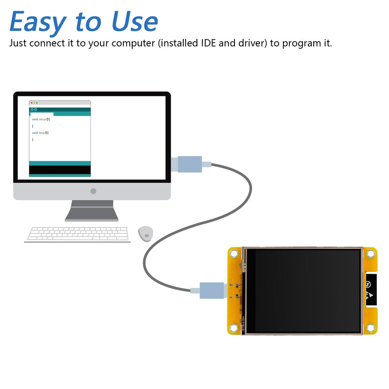 Freenove ESP32 Display CYD, 4.0 Inch Touchscreen Monitor, 320x480 Pixel TN TFT LCD Screen ST7796 Driver, Dual-core 32-bit 240 MHz Microcontroller WiFi+BT, C Code LVGL Example Projects Tutorial 4.0 Inch ST7796 TN Touch