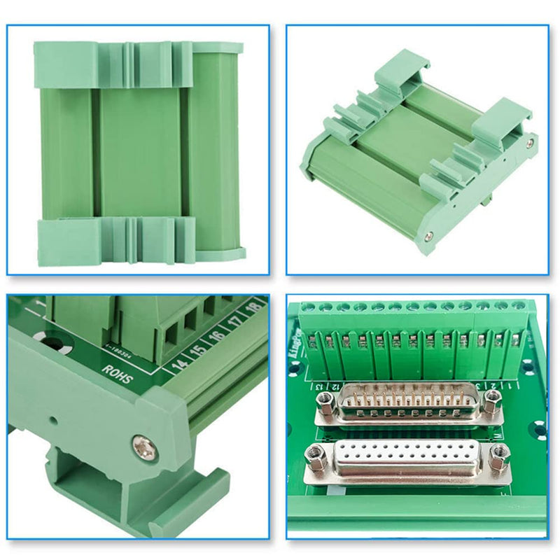 Jienk DB25 Male/Female D-SUB Din Rail Mount Interface Module, D-sub Terminal Block Breakout Board