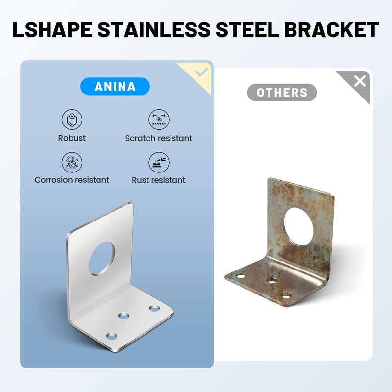 [AUSTRALIA] - Anina 3/4 Inch Hole Mount NMO L Bracket, 16ft RG58 Pure Copper NMO to PL259 Coax Cable with Waterproof Cap for VHF/UHF/CB Ham Radio Dual Band Antenna 