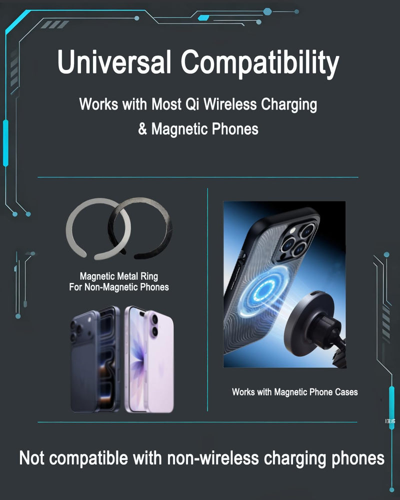 for Tundra Phone Mount 2014-2021 Magnetic Fast Wireless Charging | Custom Fit for Tundra, Strong Magnetism, Universal Compatibility, 360° Rotation, No Drill, No View Blockage, Secure Hold