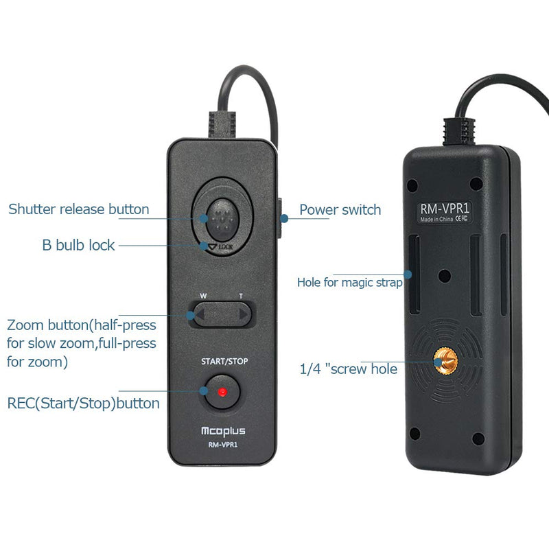 Mcoplus RM-VPR1 39.4 Inches Remote Control Shutter Release Cord with Multi Terminal Cable for Sony RX10/HX50/HX60 A7 A7III A7R A6000 A6400 A5100 A7S A9 A5000 NEX-3N RX100, Replacement for sony rm-vpr1