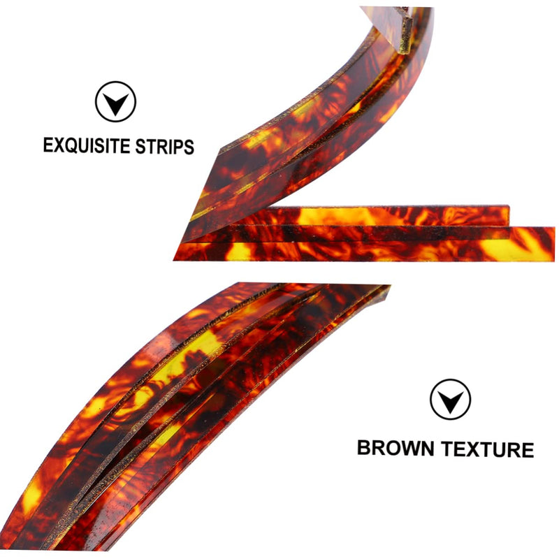SUPVOX 2pcs guitar trim decked accessories Guitar parts Guitar Purfling Strip Binding Purfling Strip electric guitar strip inlay Guitar accessories Binding Strip mosaic plastic rosette 165x0.6cm Brown